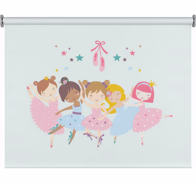 Cortina roller infantil ilustración de estrellas ballet - TenVinilo