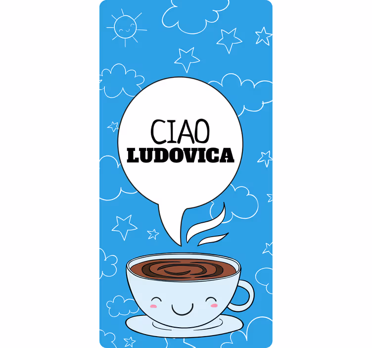 Cortina roller juvenil taza de café personalizada feliz - TenVinilo