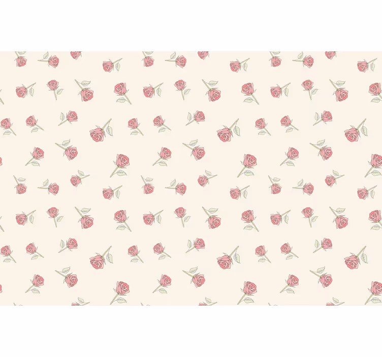 Cortina roller beige patrón romántico vintage rosa - TenVinilo