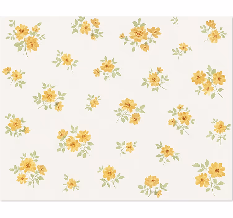 Cortina roller blanca floral delicado - TenVinilo