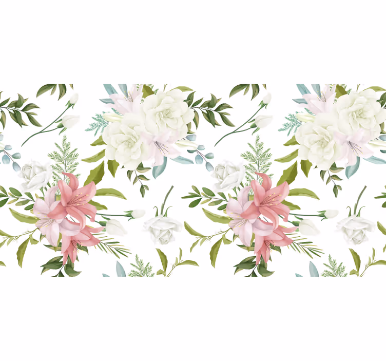 Cortina roller floral jardín realista minimalista - TenVinilo