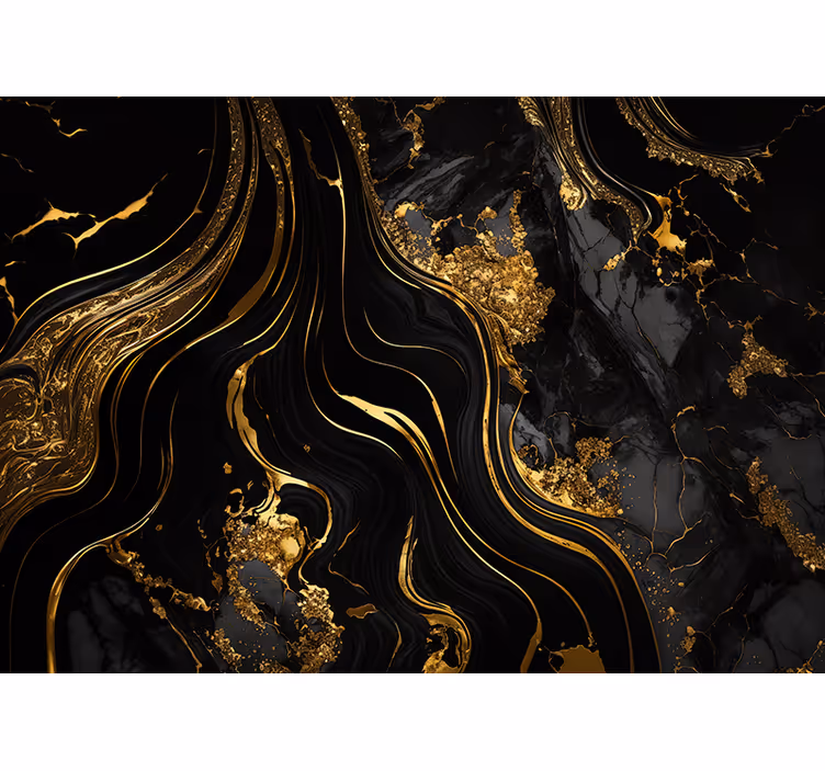 Cortina roller textura mármol negro y dorado - TenVinilo