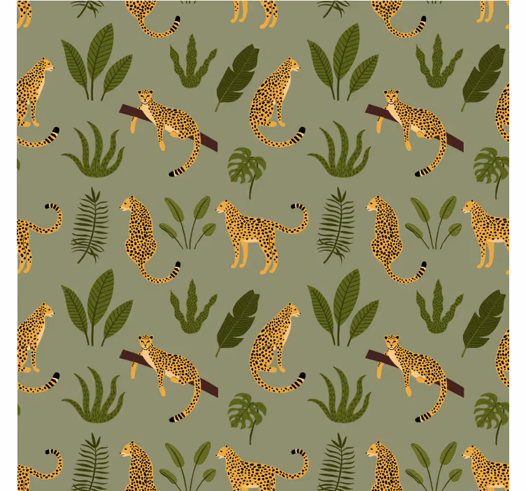 Cortina roller animales selva con patrón de leopardo - TenVinilo