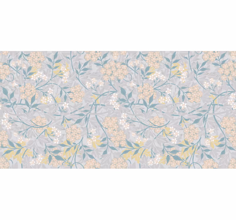 Cortina roller gris con elegante diseño floral años 80 - TenVinilo