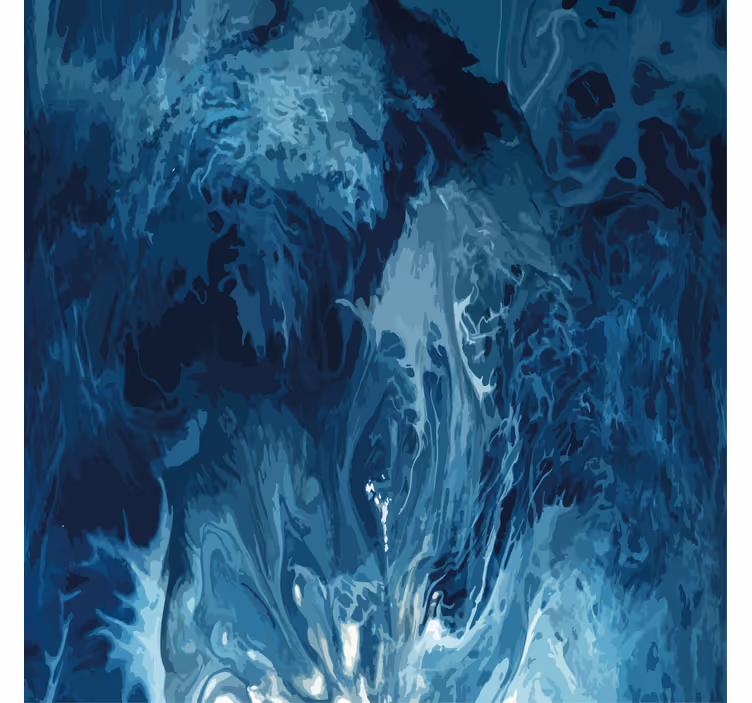 Cortina roller baño olas acuareladas en tonos azules - TenVinilo