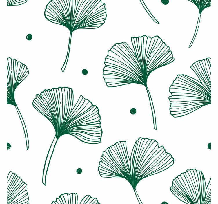 Cortina roller oficina hojas verdes de ginkgo grande - TenVinilo