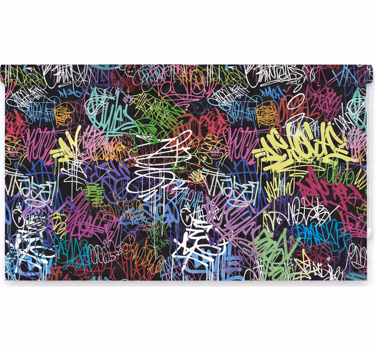 Cortina roller juvenil pintura en lienzo de arte urbano - TenVinilo