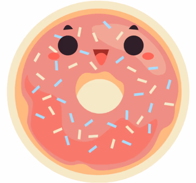 Cortina roller divertida de donuts anime - TenVinilo