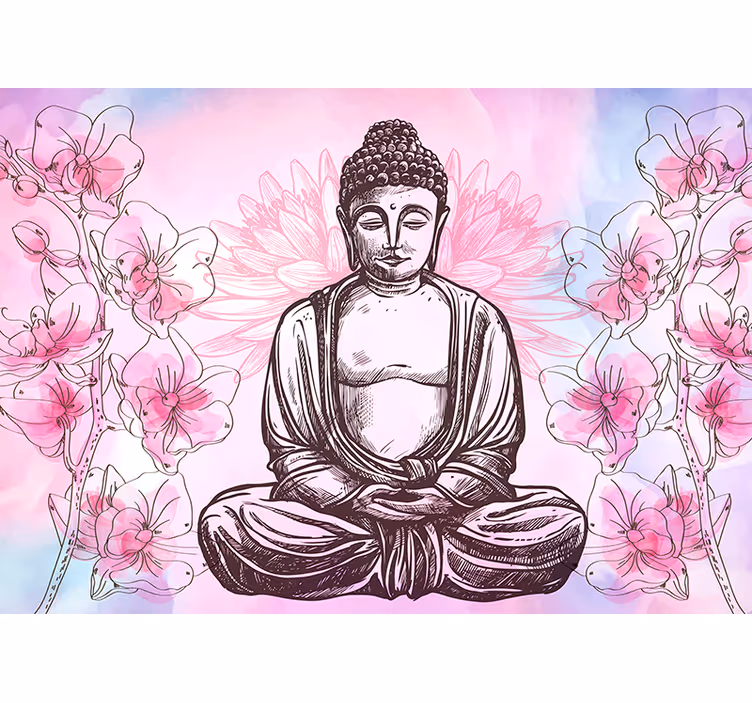 Cortina roller zen buda floral armonía - TenVinilo