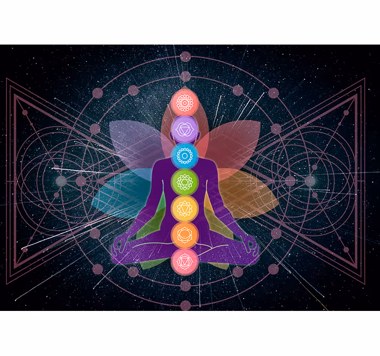 Cortina roller zen figura mística de chakras - TenVinilo