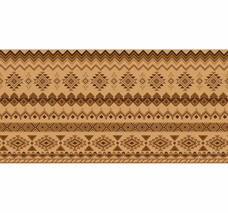 Cortina roller marrón diseño étnico kilim - TenVinilo