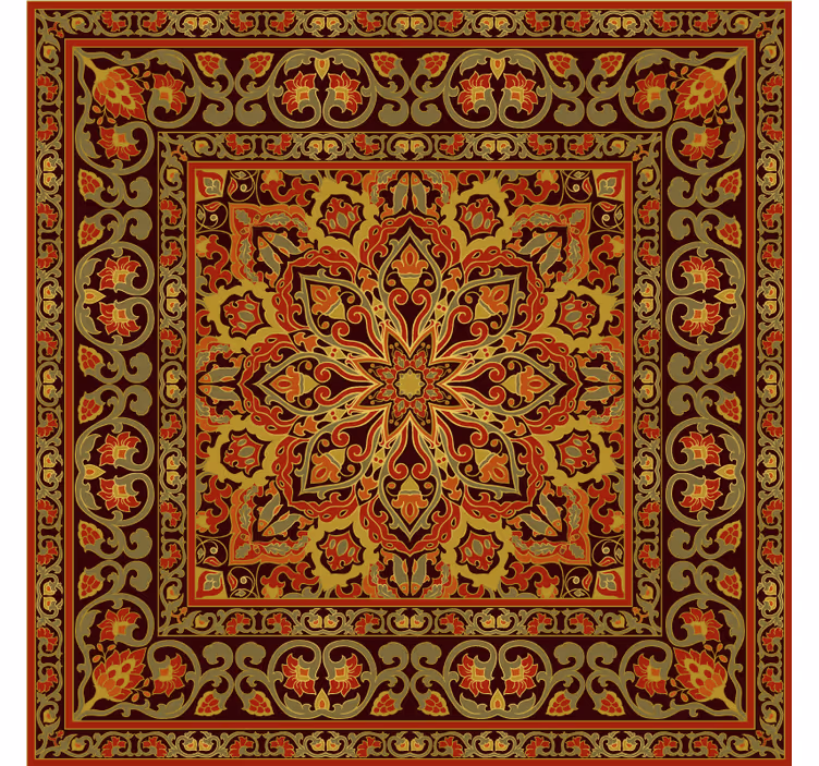 Cortina roller marrón efecto mandala persa de cocina - TenVinilo