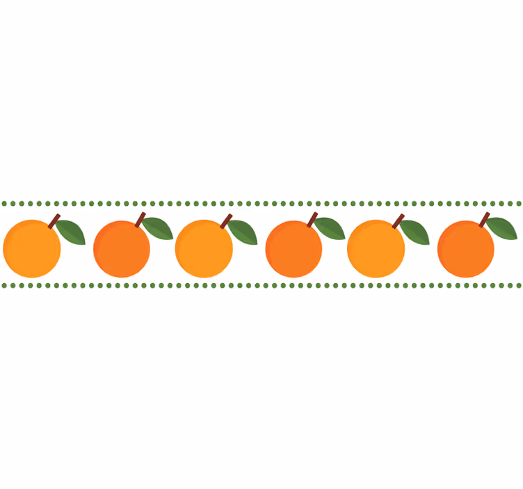 Cortina roller naranja borde de naranjas elegante - TenVinilo