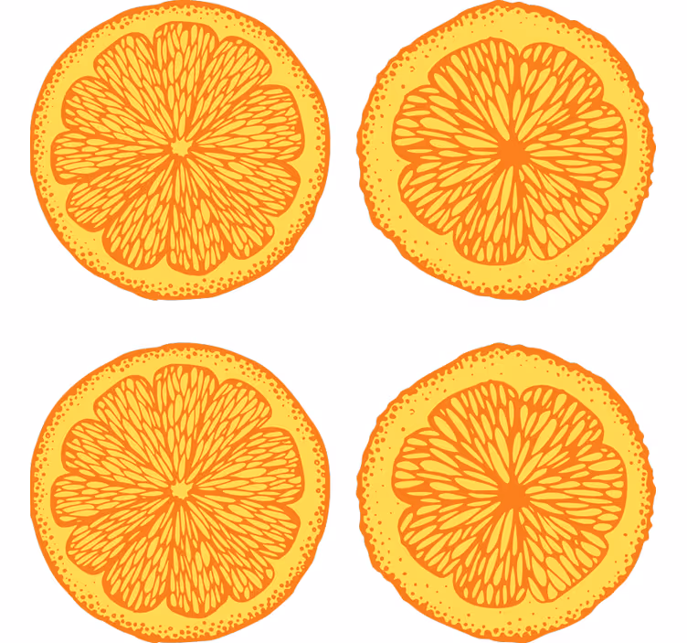 Cortina roller naranja pack de pegatinas dibujadas a mano - TenVinilo