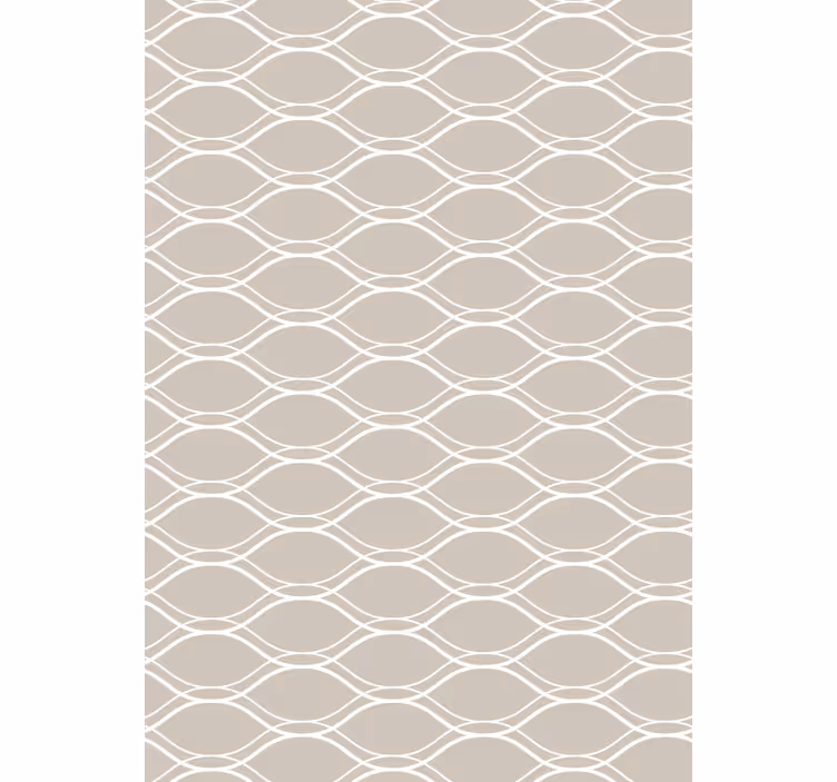 Cortina roller exterior beige con patrón de líneas blancas - TenVinilo