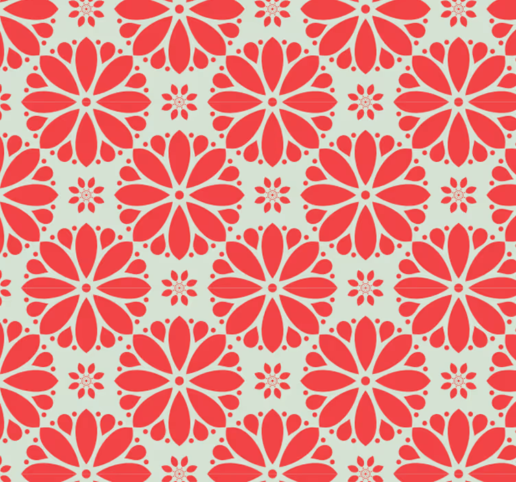 Cortina roller exterior papel pintado floral geométrico - TenVinilo