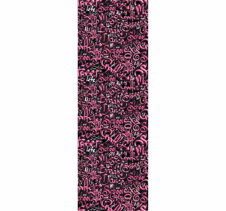 Cortina roller juvenil graffiti rosa y negro - TenVinilo