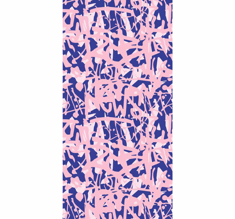 Cortina roller juvenil patrón grafiti rosa y morado - TenVinilo