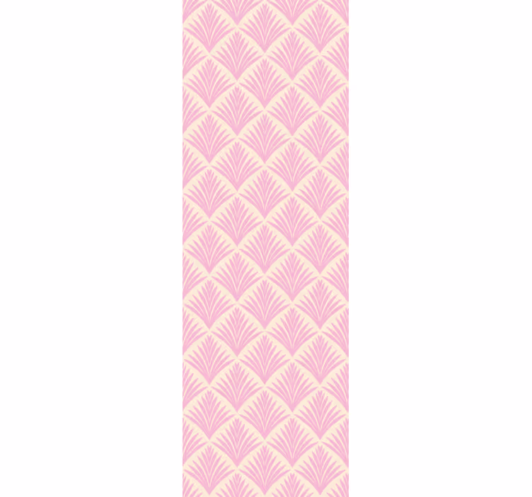 Cortina roller clásico patrón retro palmas rosa pastel - TenVinilo