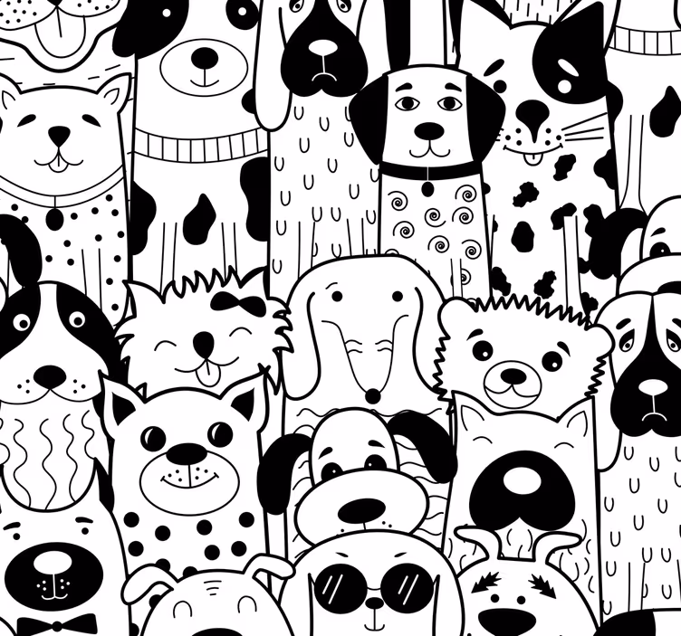Cortina roller para bebé estampado de perros - TenVinilo