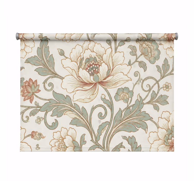 Cortina roller baño motivo floral - TenVinilo