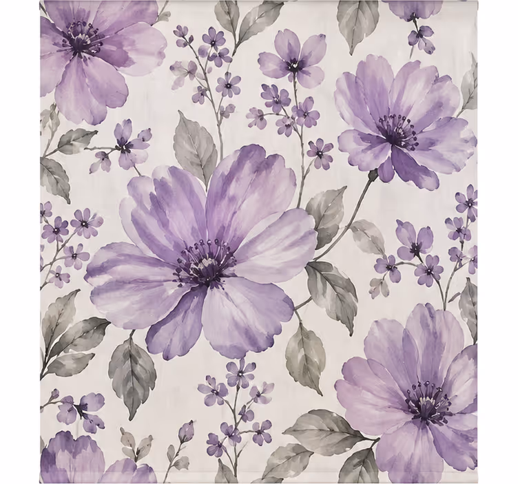 Cortina roller morada flores hermosas - TenVinilo
