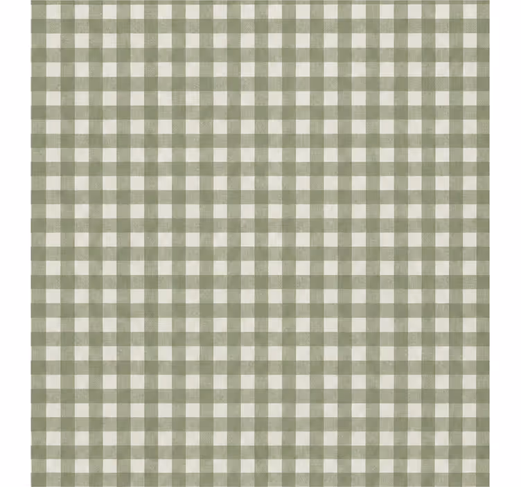 Cortina roller verde con patrón de cuadros gingham pequeños - TenVinilo