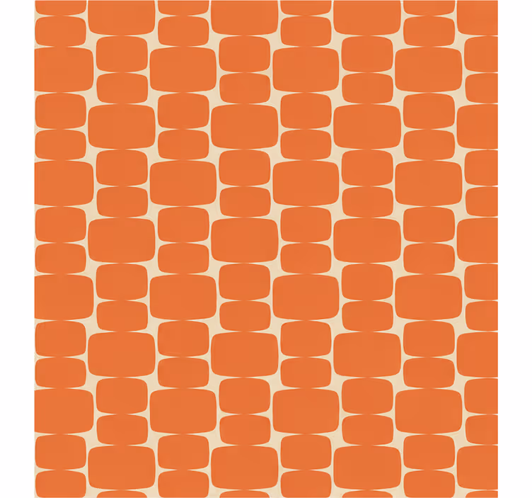 Cortina roller naranja patrón rectángulos llamativos - TenVinilo