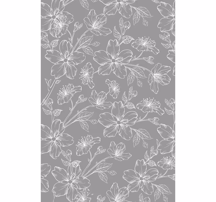 Cortina roller floral arte lineal botánico - TenVinilo
