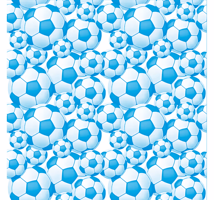Estor fútbol patrón pelotas azules - TenVinilo