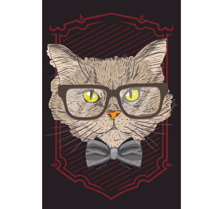 Estor divertidos Gato con gafas - TenVinilo