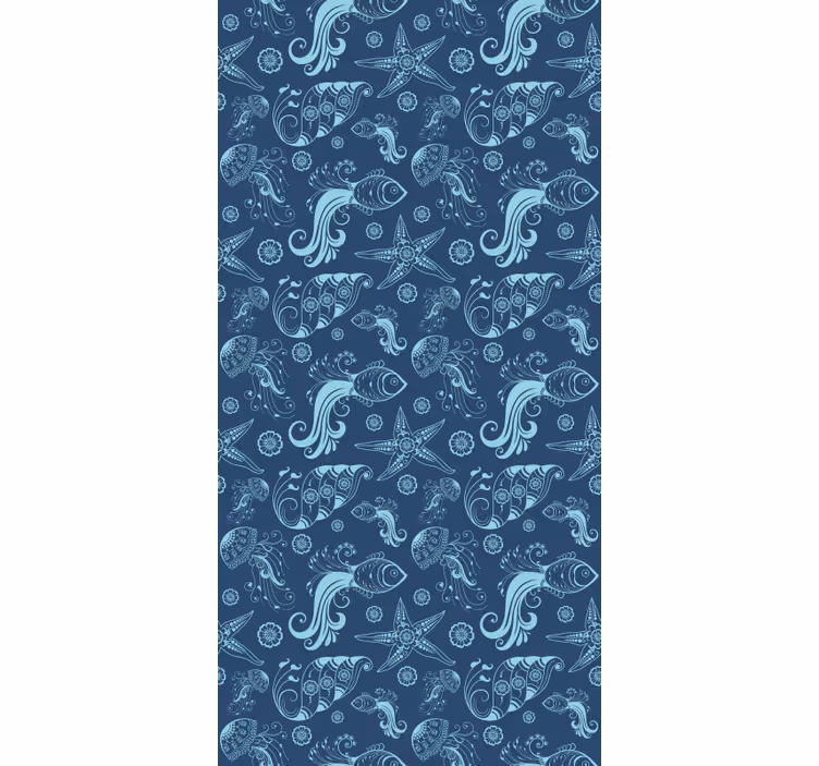 Cortina roller animales patrón de la fauna oceánica - TenVinilo