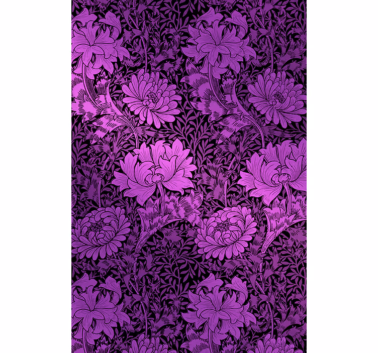Cortina roller floral motivo botánico morado - TenVinilo