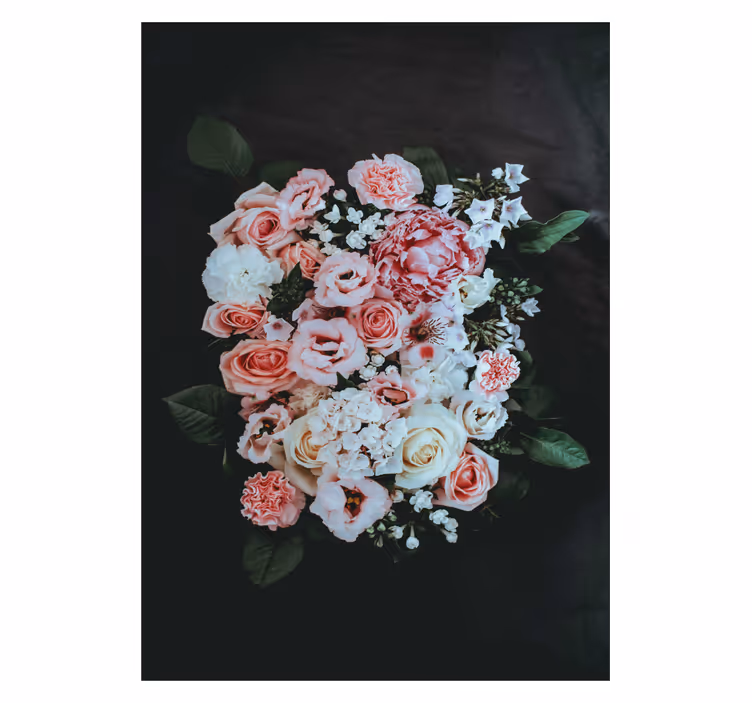 Cortina roller floral arreglo floral floreciente - TenVinilo
