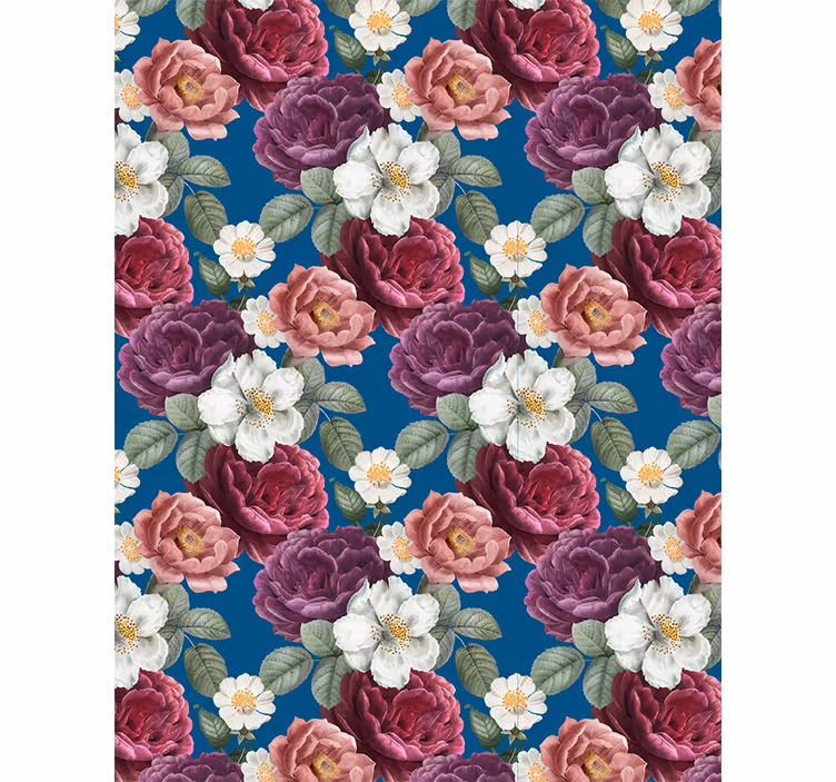 Estor floral Flor de margarita, rosas y peonías - TenVinilo