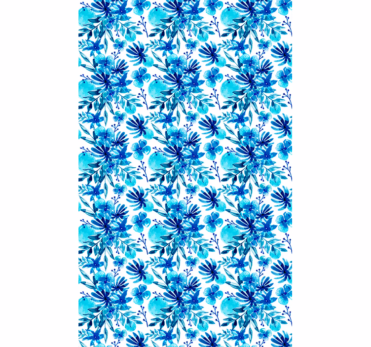 Cortina roller flores tema azul vivo - TenVinilo