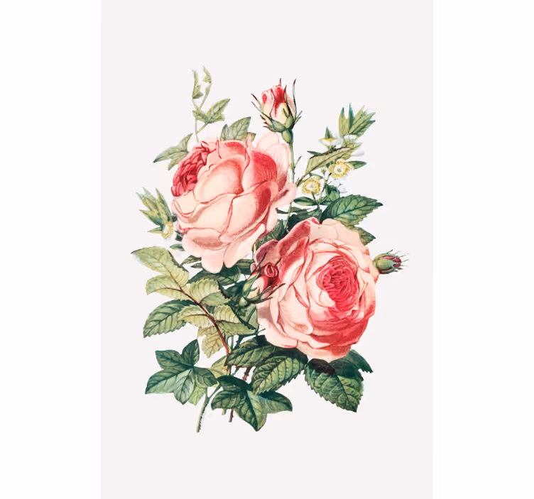 Cortina roller flores rosas románticas - TenVinilo