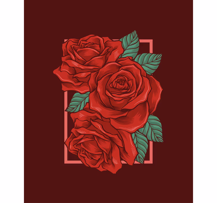 Estor floral Hermosa rosa roja - TenVinilo