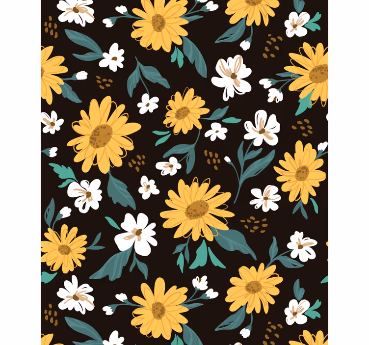 Estor floral Girasoles y margaritas - TenVinilo