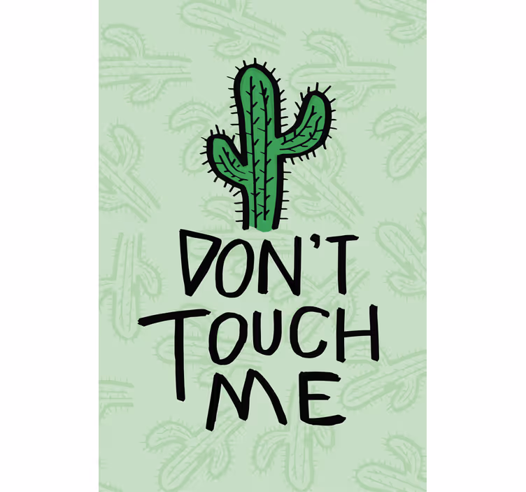 Estor enrollable salón cactus frase "No me toques" - TenVinilo