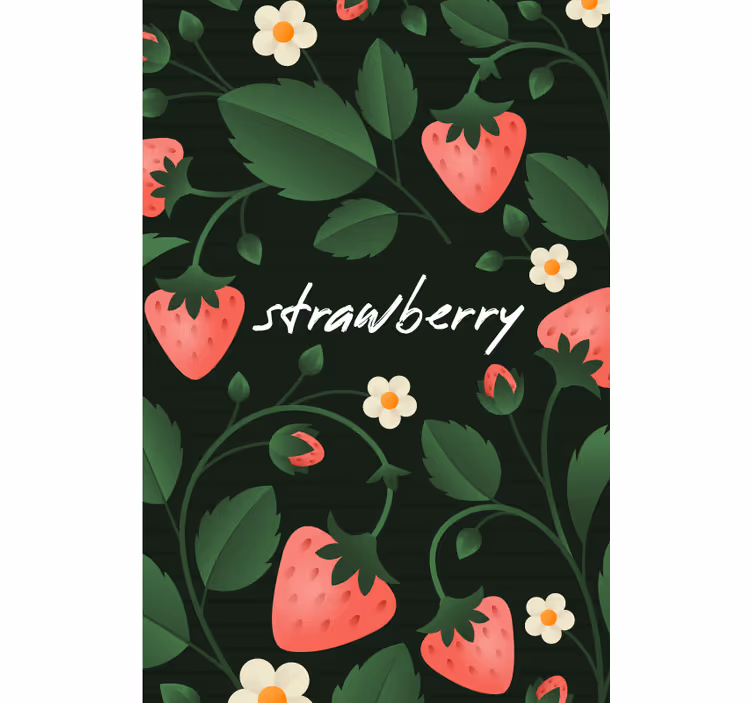 Cortina roller frutas estampado floral de fresa - TenVinilo