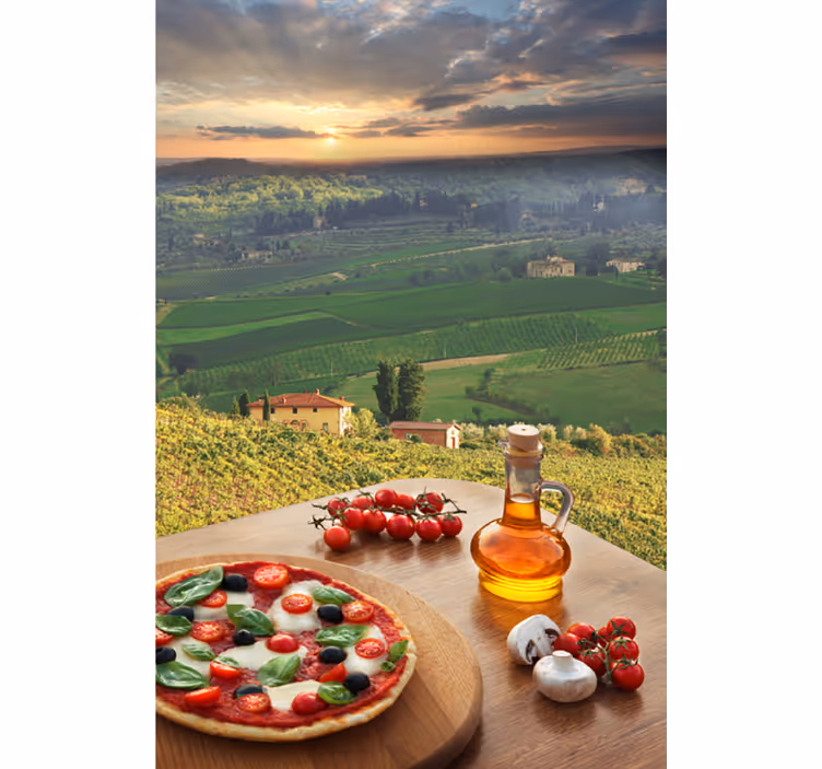 Cortina roller frutas paisaje culinario italiano - TenVinilo