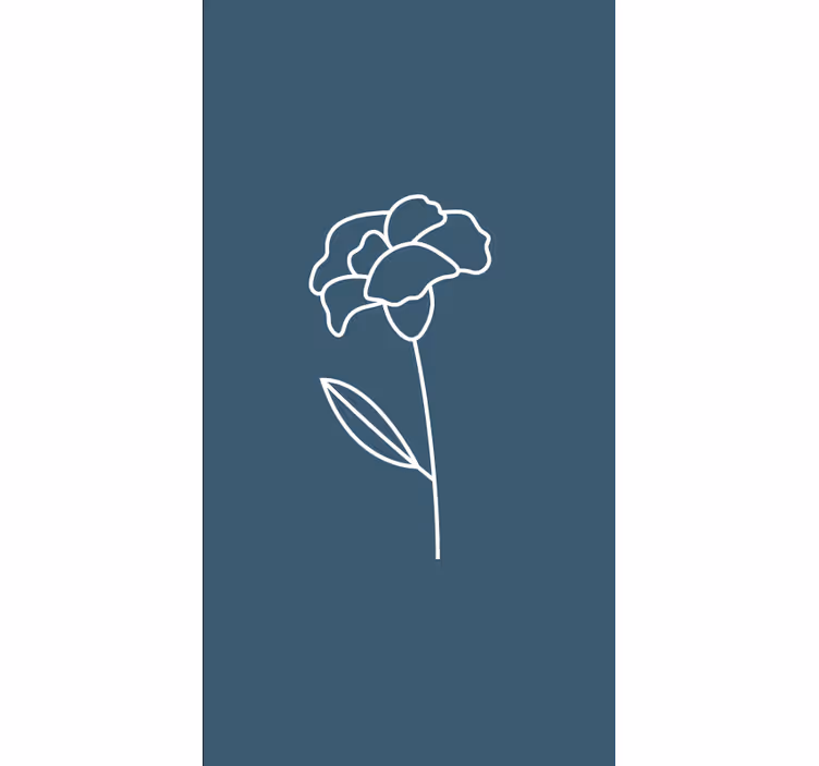 Estor floral Linda ilustración de flor de arte lineal - TenVinilo