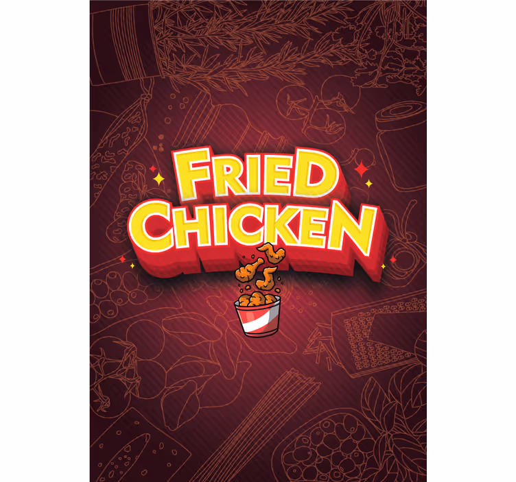 Cortina roller frase delicia de pollo frito - TenVinilo
