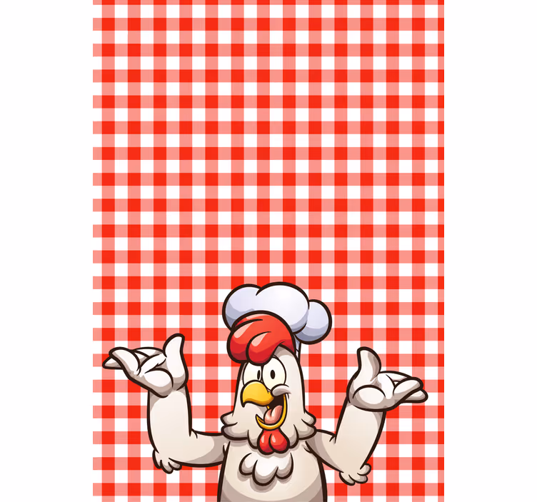 Cortina roller animales personaje del gallo chef - TenVinilo