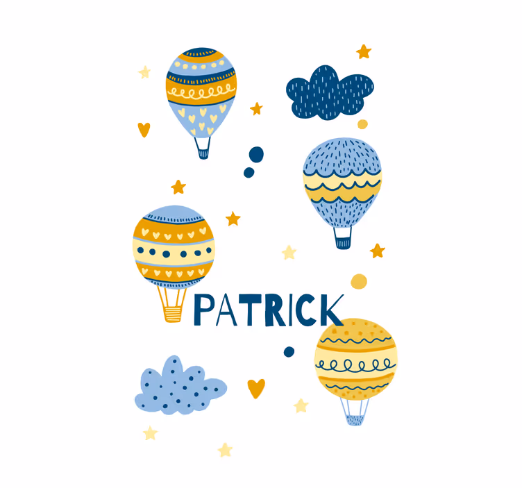 Estor dibujos Globos simples con estrellas y nubes. - TenVinilo