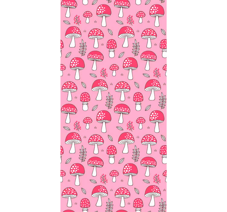 Estor flores Rosa con champiñones - TenVinilo