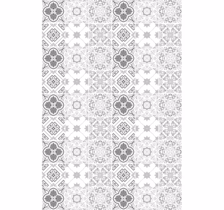 Cortina roller divertida azulejos con patrones geométricos - TenVinilo