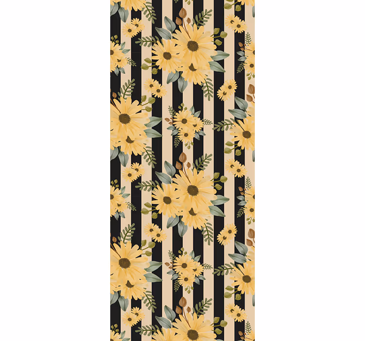 Cortina roller flores motivo floral de girasol - TenVinilo