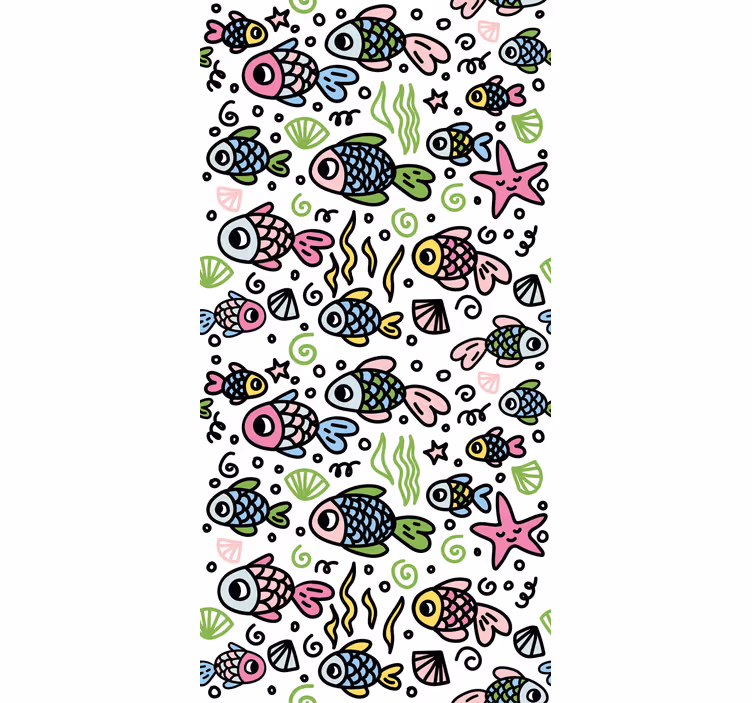 Cortina roller animales patrones de peces de colores - TenVinilo